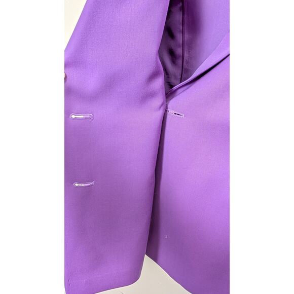 100% wool Purple Pantsuit — Mother of Pearl Buttons - Picture 6 of 8